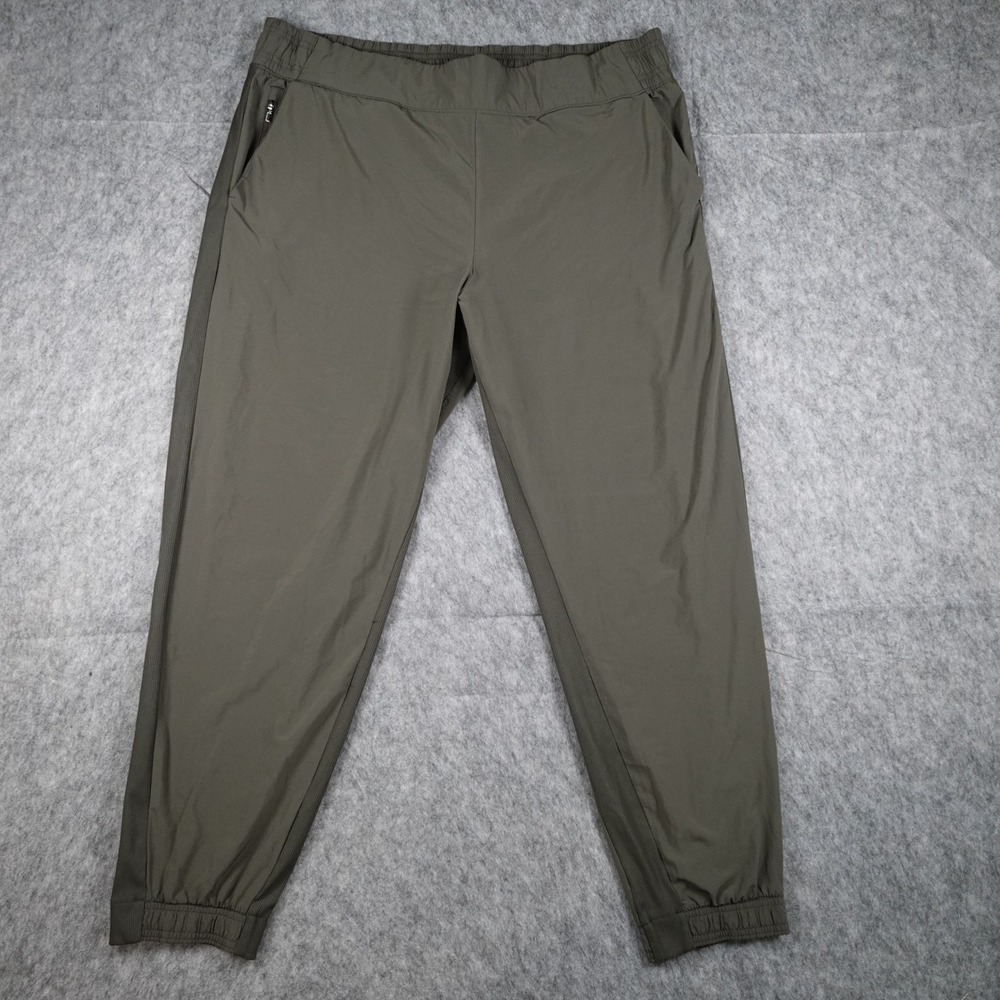 Athleta Jogger Womens 18 Green Brooklyn Ribbed Side Panel Elastic Waist Pull On